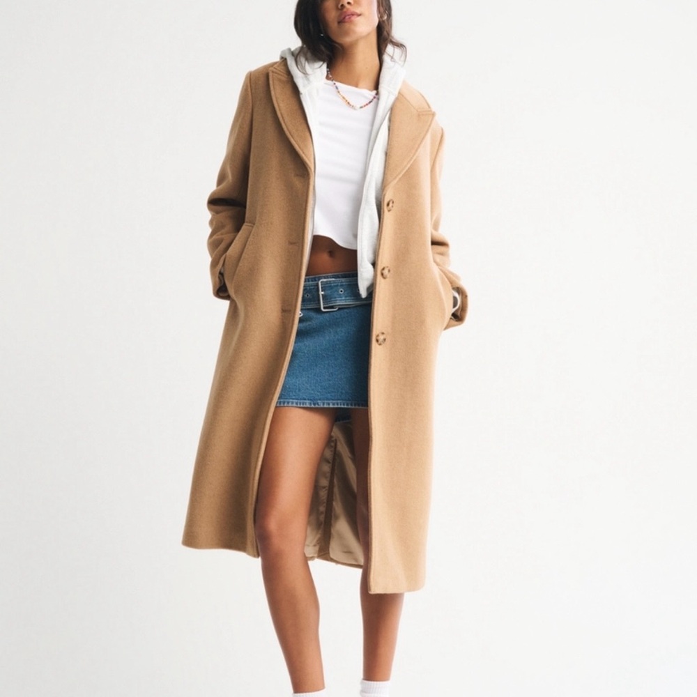 Abercrombie Wool Blend Tailored Top Coat